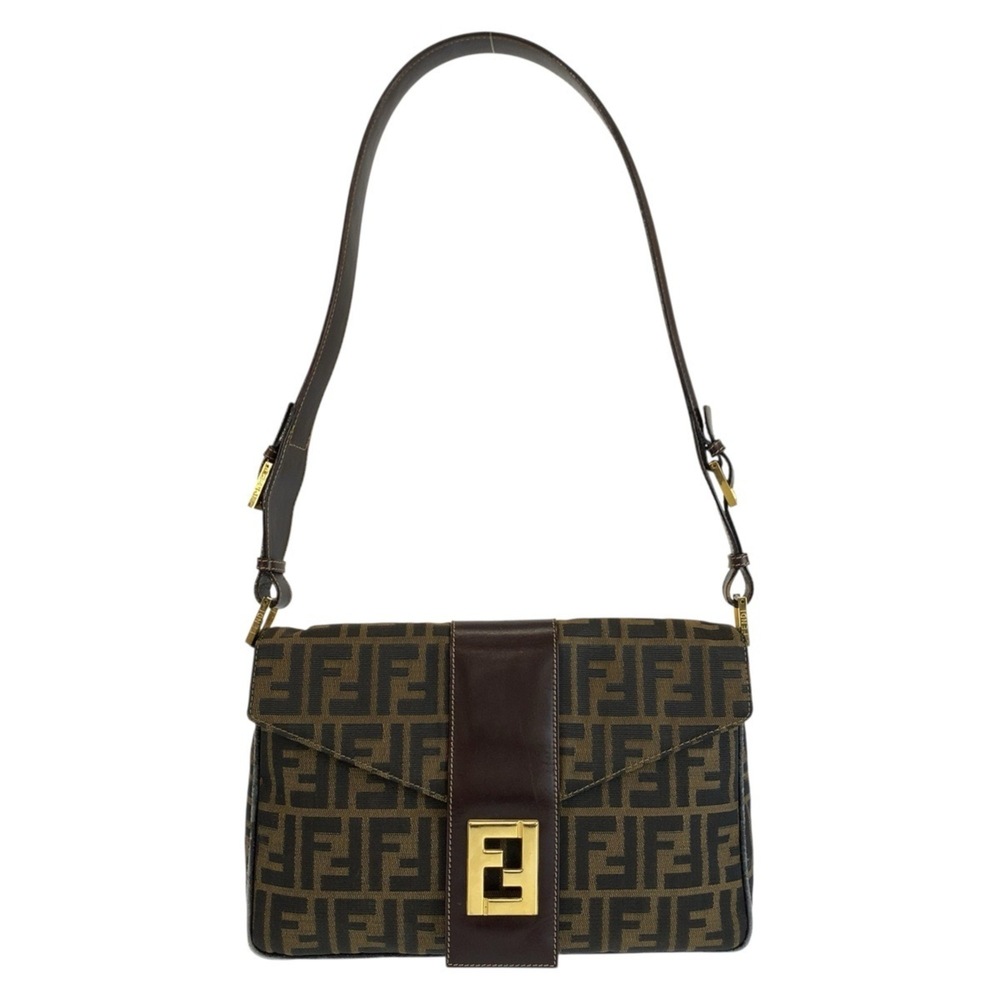 Fendi Zucca Shoulder Bag 2211 2643479 Brown Canvas Leather Women's FENDI